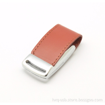 Leather USB Drive, New Leather USB Flash Drive, Embossed Logo USB Flash Drive (HXQ-L021)